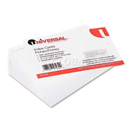 United Stationers Supply Universal Ruled Index Cards, 4 x 6, White, 100/Pack UNV47230***